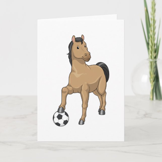 Horse as Soccer player with Soccer Card (Front)