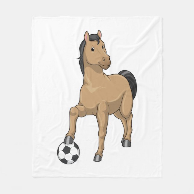 Horse as Soccer player with Soccer Fleece Blanket (Front)