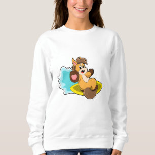 Horse as Surfer with Surfboard Sweatshirt