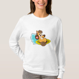 Horse as Surfer with Surfboard T-Shirt