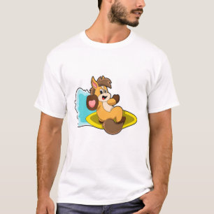 Horse as Surfer with Surfboard T-Shirt