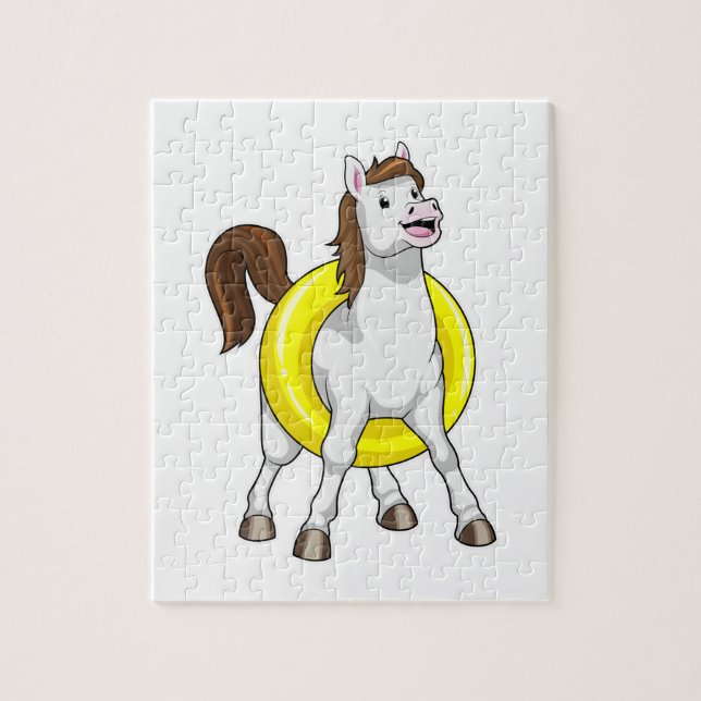 Horse as Swimmer with Lifebouy Jigsaw Puzzle (Vertical)