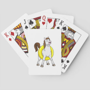 Horse as Swimmer with Lifebouy Playing Cards