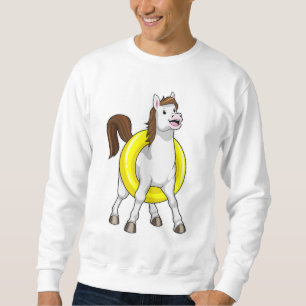 Horse as Swimmer with Lifebouy Sweatshirt