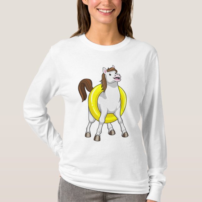 Horse as Swimmer with Lifebouy T-Shirt (Front)