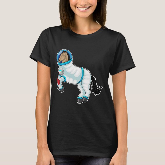 Horse Astronaut Space T-Shirt (Front)