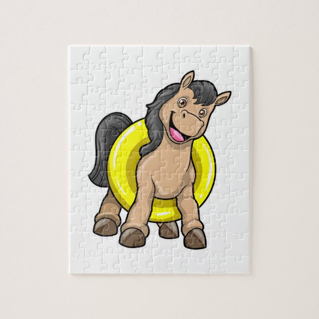 Horse at Beach with Swim ring Jigsaw Puzzle (Vertical)