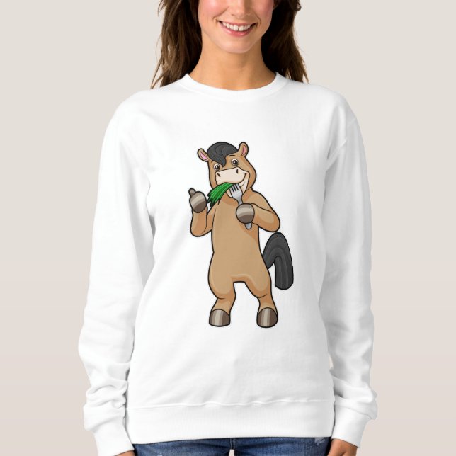 Horse at Eating Vegan Sweatshirt (Front)