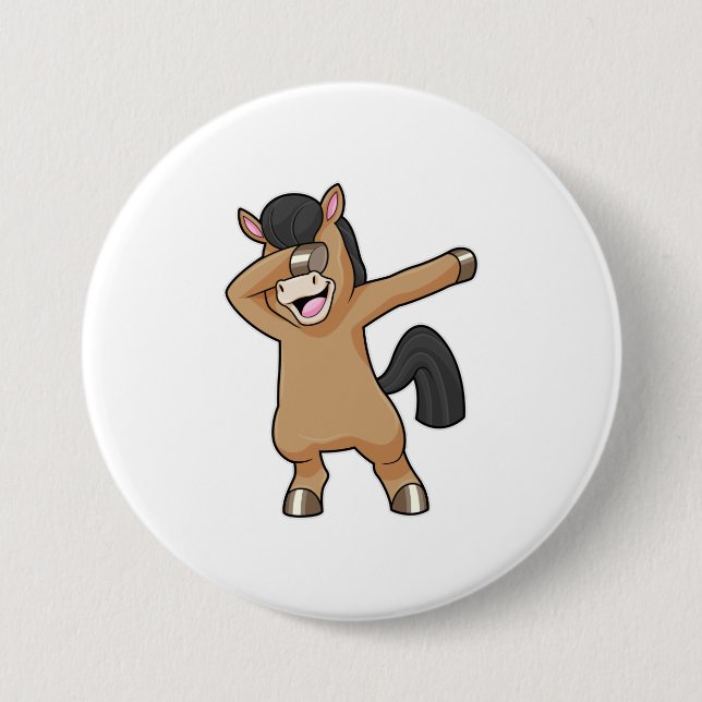 Horse at Hip Hop Dance Dab 7.5 Cm Round Badge (Front)