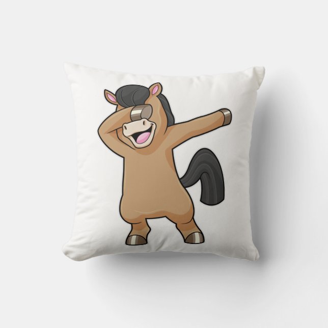 Horse at Hip Hop Dance Dab Cushion (Front)