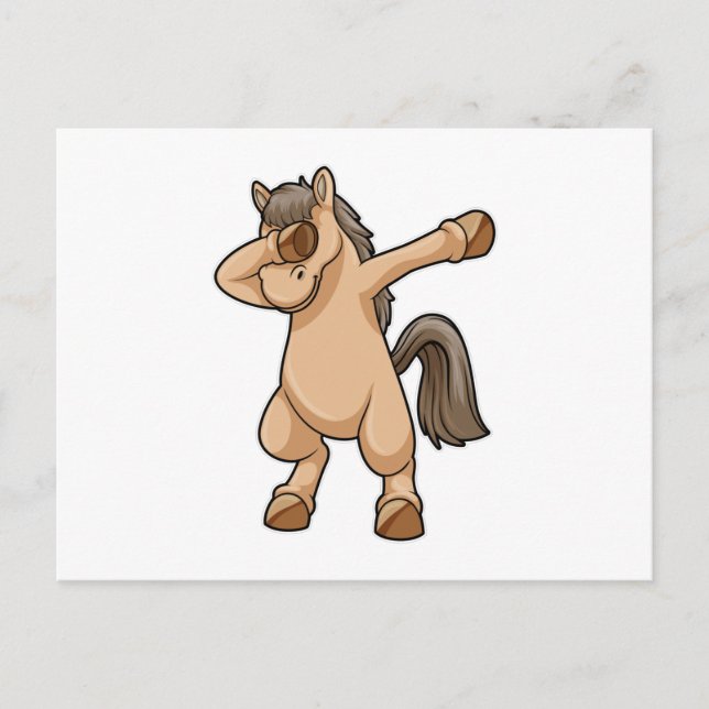 Horse at Hip Hop Dance Dab Postcard (Front)