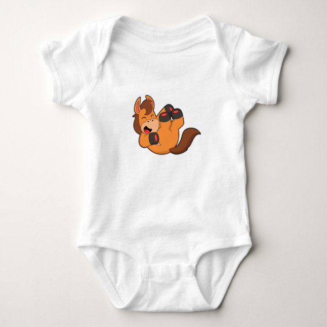 Horse at Laughing Baby Bodysuit (Front)