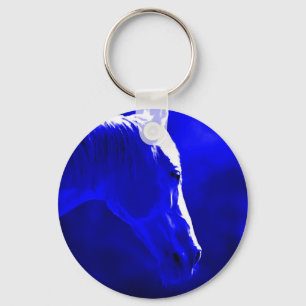 Horse At Night - Horse In Moonlight Key Ring