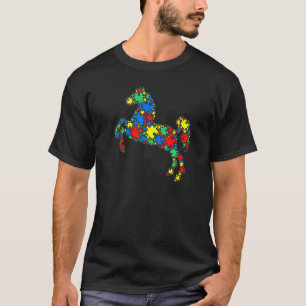 Horse Autism Puzzle For Women Men Kids Autism Awa T-Shirt