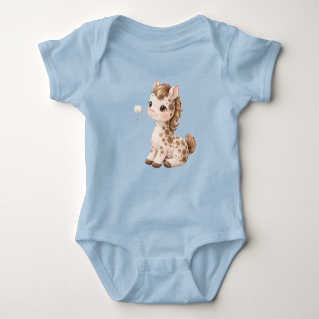Horse Baby Bodysuit – Cute Farm Animal Baby 🐴 (Front)