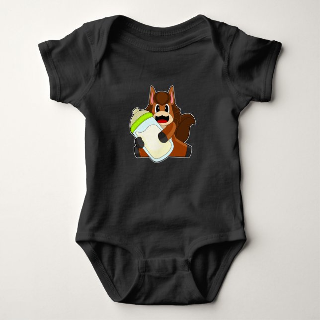 Horse Baby bottle Milk Baby Bodysuit (Front)