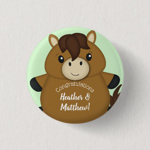 Horse Baby Shower 3 Cm Round Badge