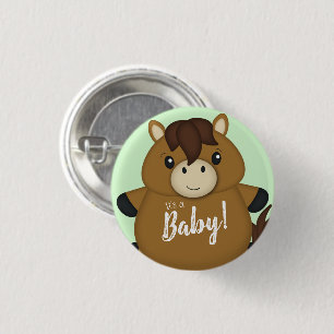 Horse Baby Shower 3 Cm Round Badge