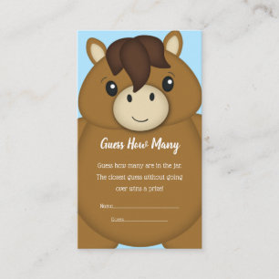 Horse Baby Shower Blue Boy Enclosure Card