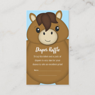 Horse Baby Shower Blue Boy Enclosure Card