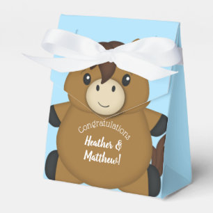 Horse Baby Shower Blue Boy Favour Box