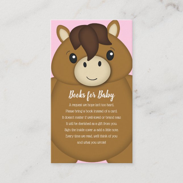 Horse Baby Shower Books Enclosure Card (Front)