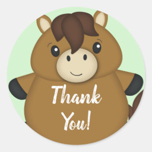 Horse Baby Shower Classic Round Sticker