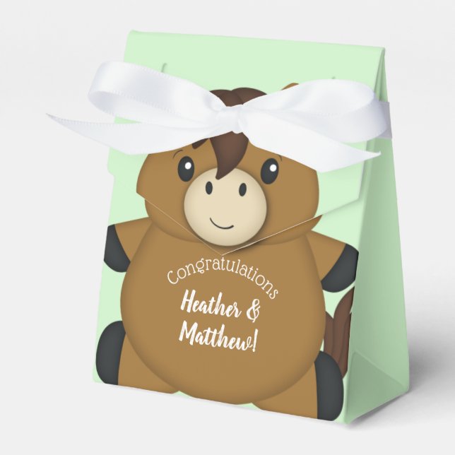 Horse Baby Shower Favour Box (Front Side)