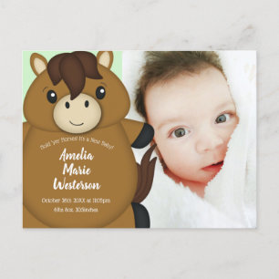Horse Baby Shower Green Postcard