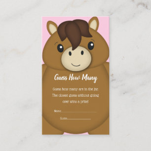 Horse Baby Shower Guessing Game Enclosure Card
