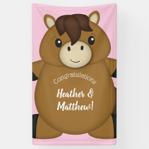 Horse Baby Shower Pink Banner