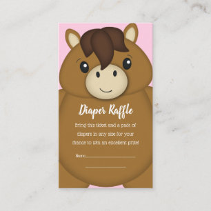 Horse Baby Shower Pink Enclosure Card