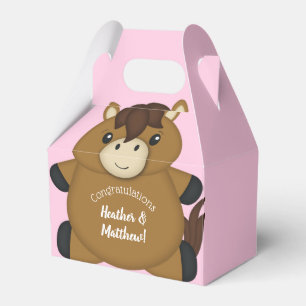 Horse Baby Shower Pink Girl Favour Box