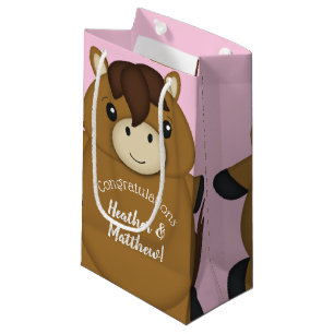 Horse Baby Shower Pink Girl Small Gift Bag