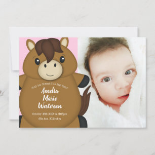Horse Baby Shower Pink Invitation