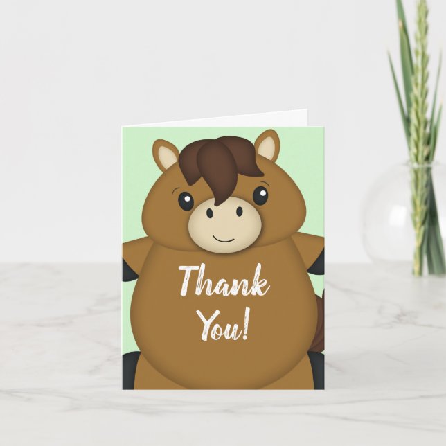 Horse Baby Shower Thank You Card (Front)