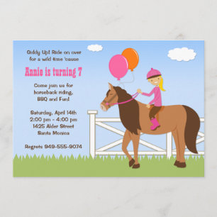 Horse Back Riding Birthday Party Invitation