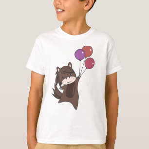 Horse Balloons Flies Cute Animals For Kids T-Shirt
