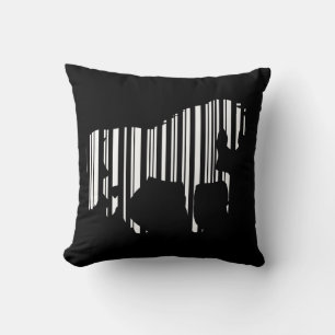 HORSE BAR CODE Zebra Barcode Pattern Design Cushion
