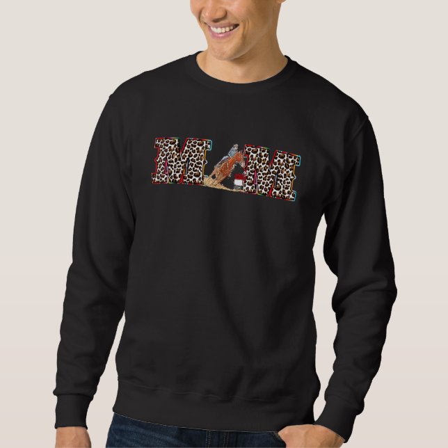 Horse Barrel Racing Mum Serape Leopard Pattern Rod Sweatshirt (Front)