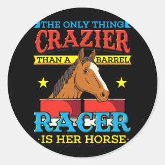 Horse barrel racing rodeo horse racing riding Cowg Classic Round Sticker
