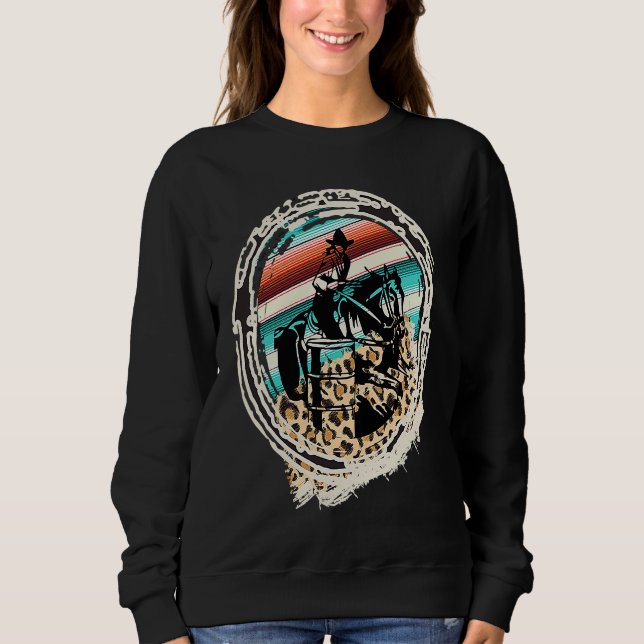 Horse Barrel Racing  Serape Leopard Sweatshirt (Front)