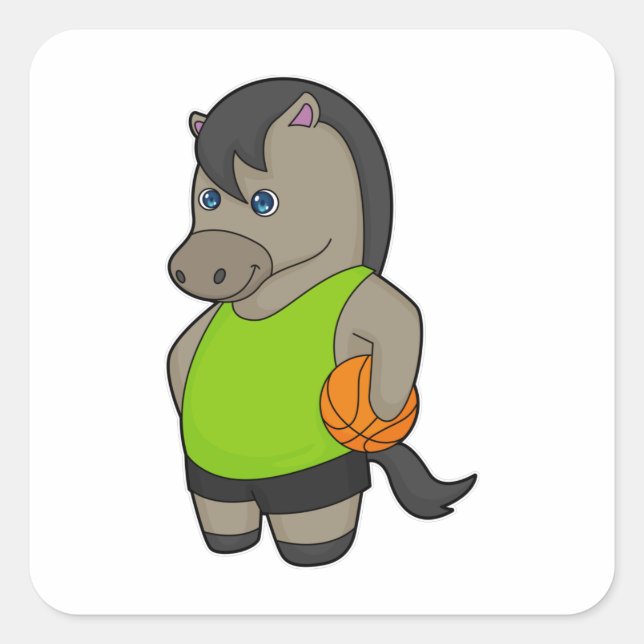 Horse Basketball player Basketball Square Sticker (Front)