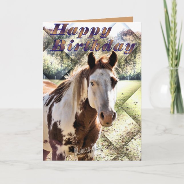 Horse Bday Card-customise Card (Front)