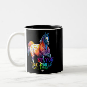 Horse Be You The World Will Adjust Two-Tone Coffee Mug