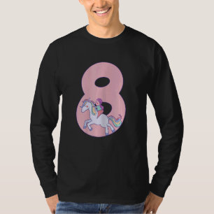 Horse Birthday 8 Year Old Girl 8th Bday Kids T-Shirt