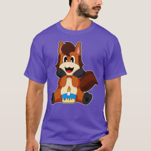 Horse Birthday Cake Candle T-Shirt