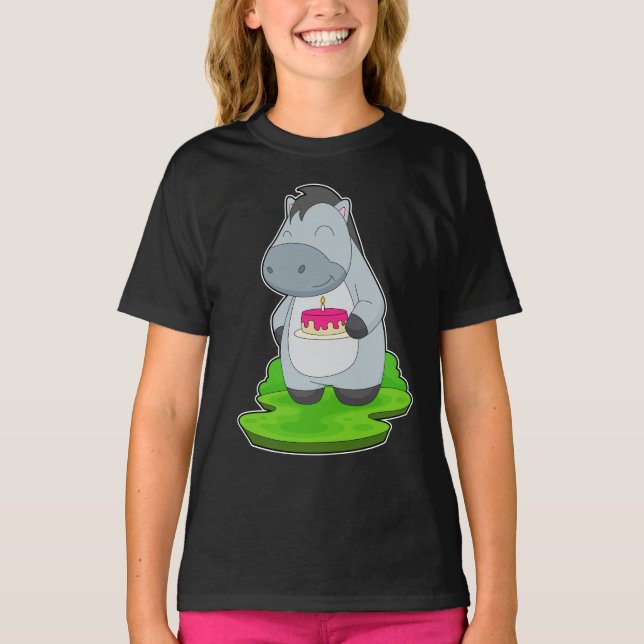 Horse Birthday Cake T-Shirt (Front)