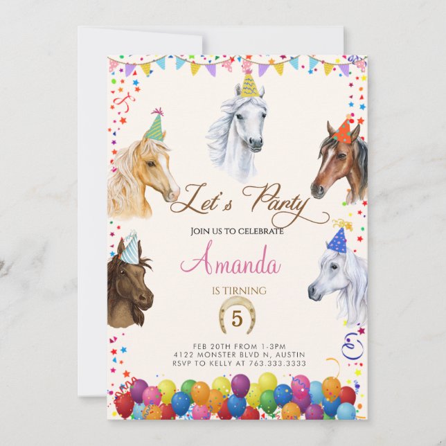 Horse Birthday Invitation (Front)