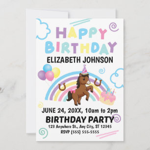 Horse Birthday Invitation